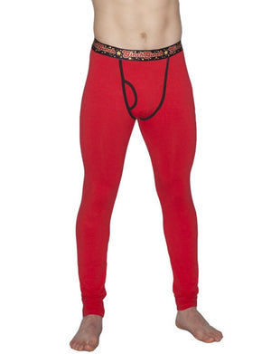 Ginch Gonch Atomic Fireballs Men's legging long john red with black stitching black printed waistband back