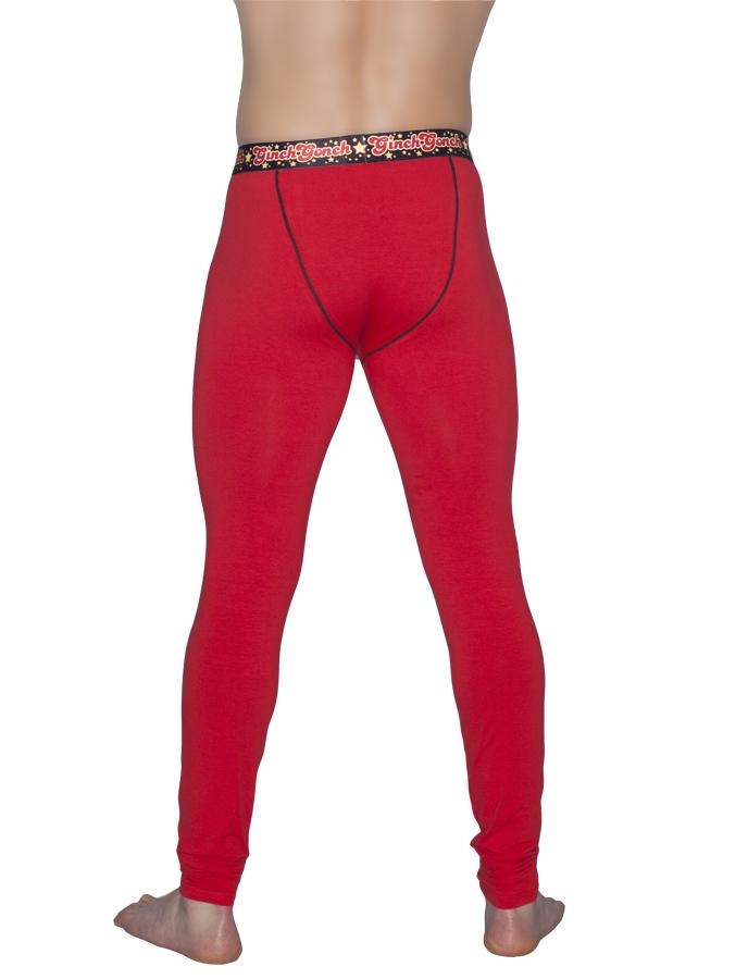 Ginch Gonch Atomic Fireballs Men's legging long john red with black stitching black printed waistband back