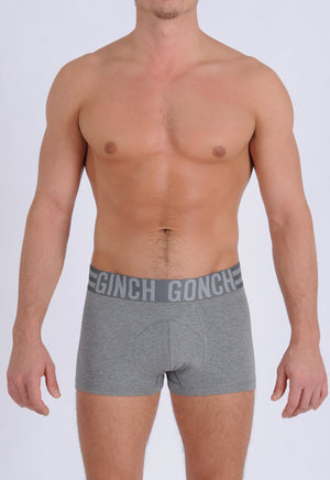 Ginch Gonch Signature Series - Trunk, short boxer brief - Grey men's underwear thick printed waistband front