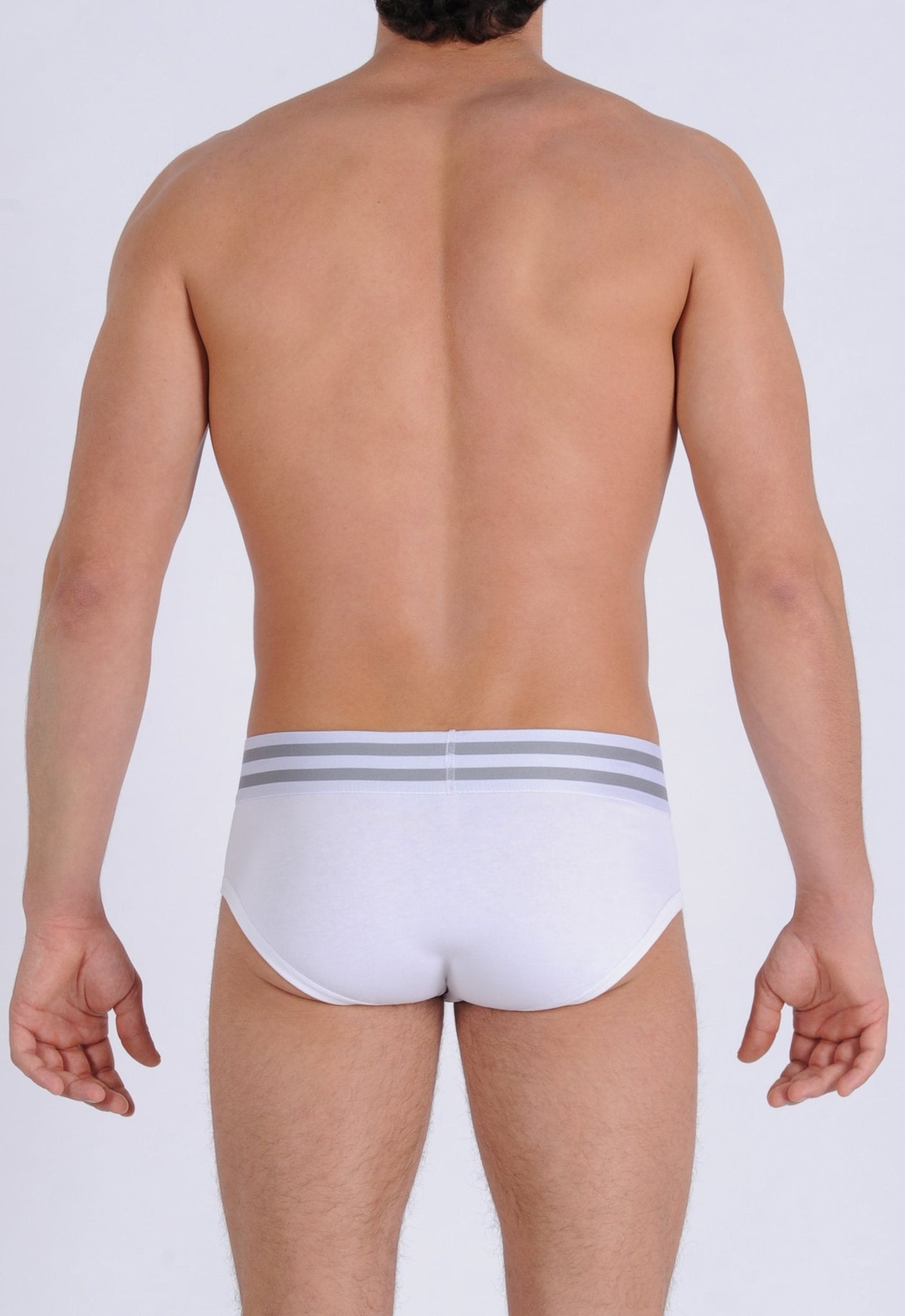 Ginch Gonch Men's Signature Series Underwear - Low Rise Brief white printed thick waistband back
